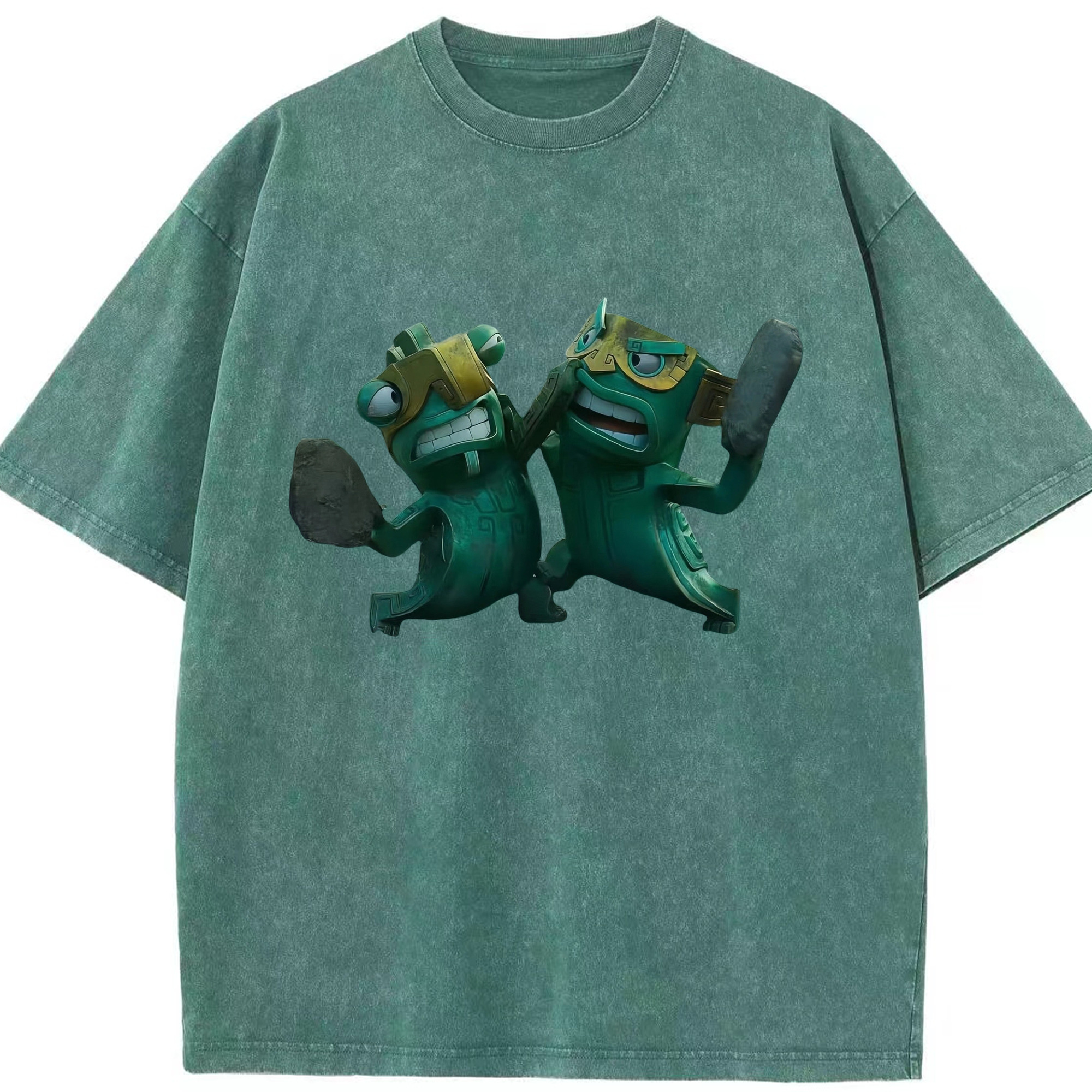 （画像用） Ne Zha 2 ナタ 魔童の大暴れ 綿100% ヴィンテージ風 半袖Tシャツ（フロントプリント）